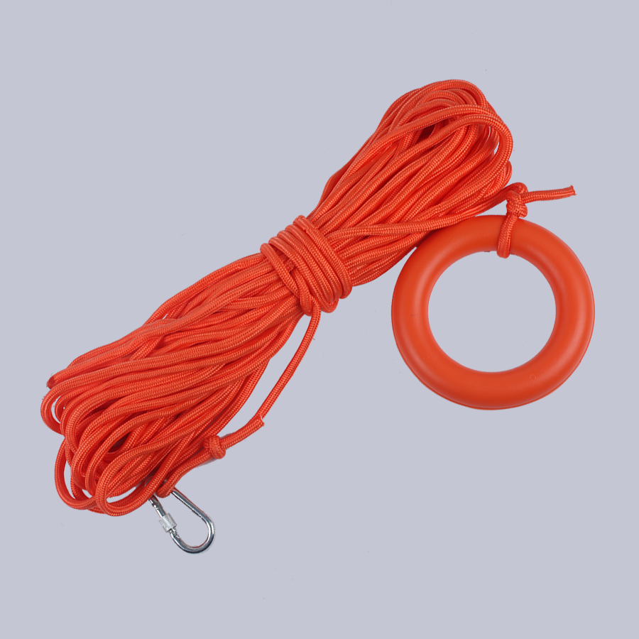 8mm20m orange rope with rings